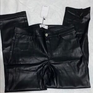 Black Faux Leather Pants